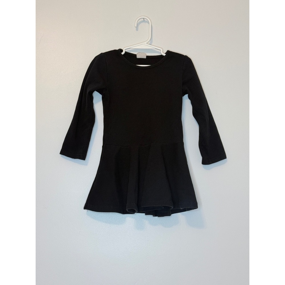 Dudu Cream Black Long Sleeve Skater Dress Kids Size 120